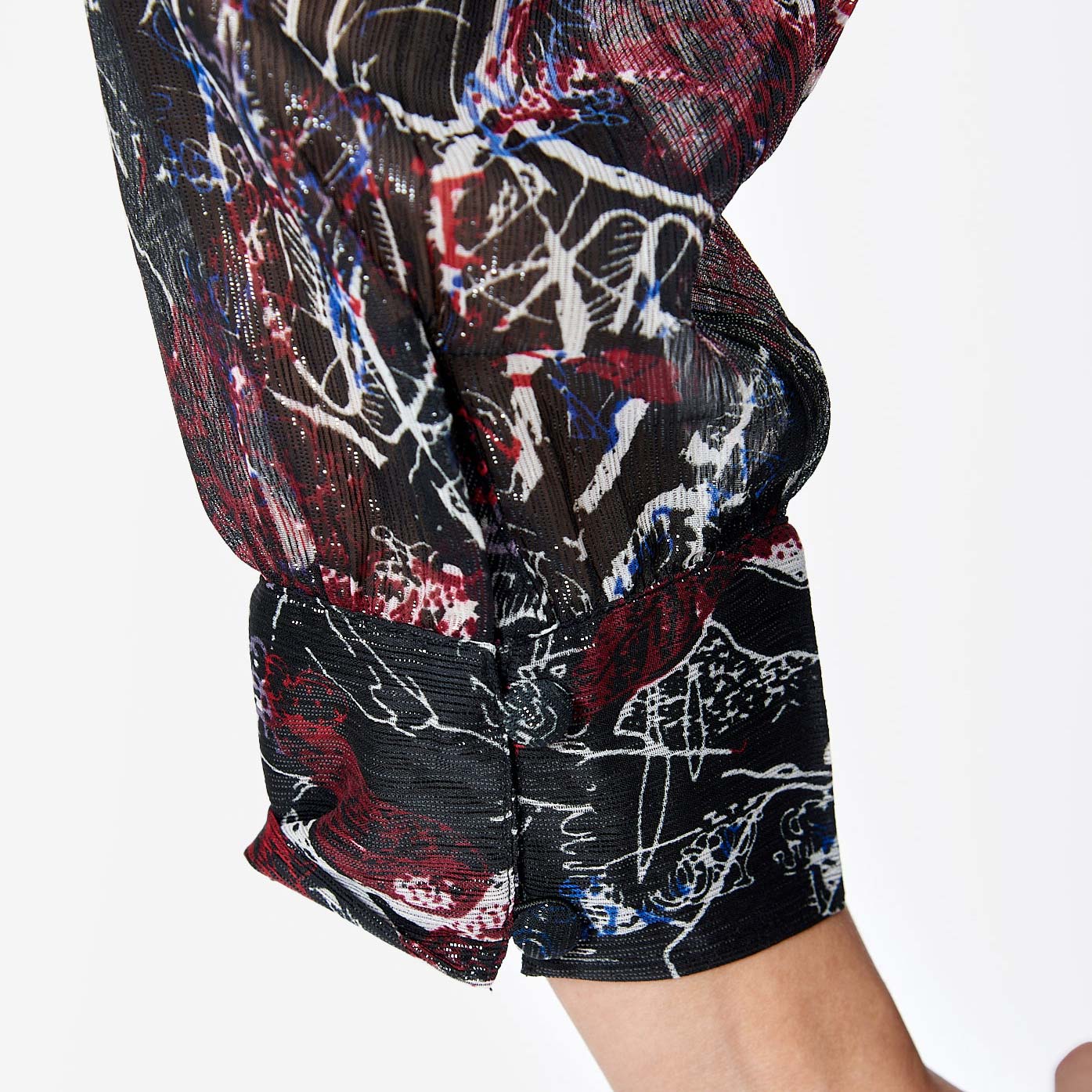 DEMPO  Blouse fleurie noire Femme