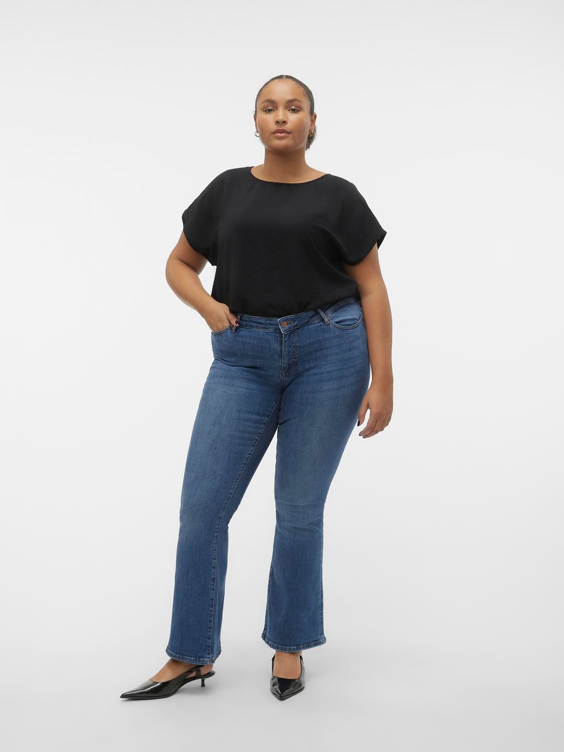 VMSIGI Niedrige Taille Ausgestellt Jeans