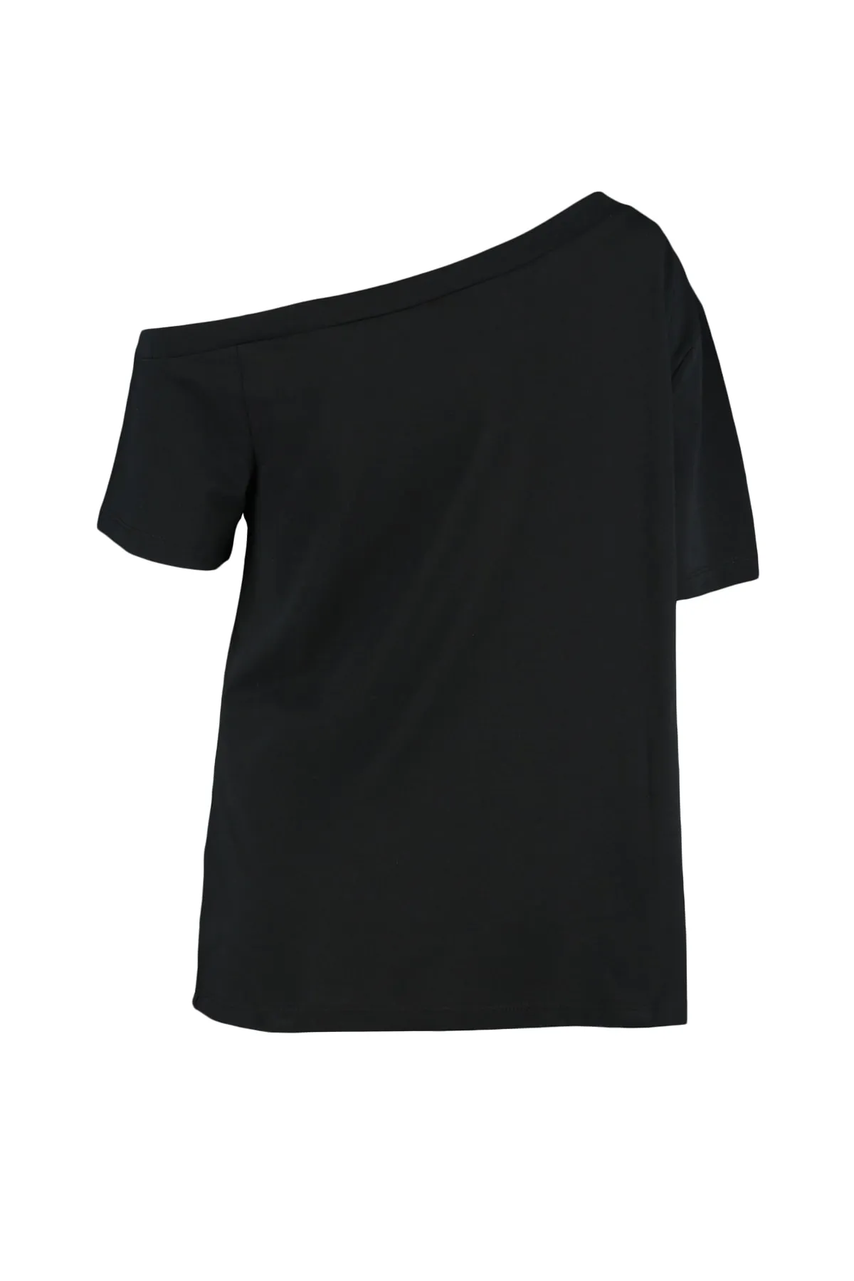 Trendyol Curve  Schwarze, schulterfreie, detaillierte Strickbluse TBSSS22AF0052