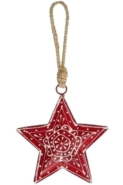 MyFlair Hänger Metallstern rot/weiss 10cm