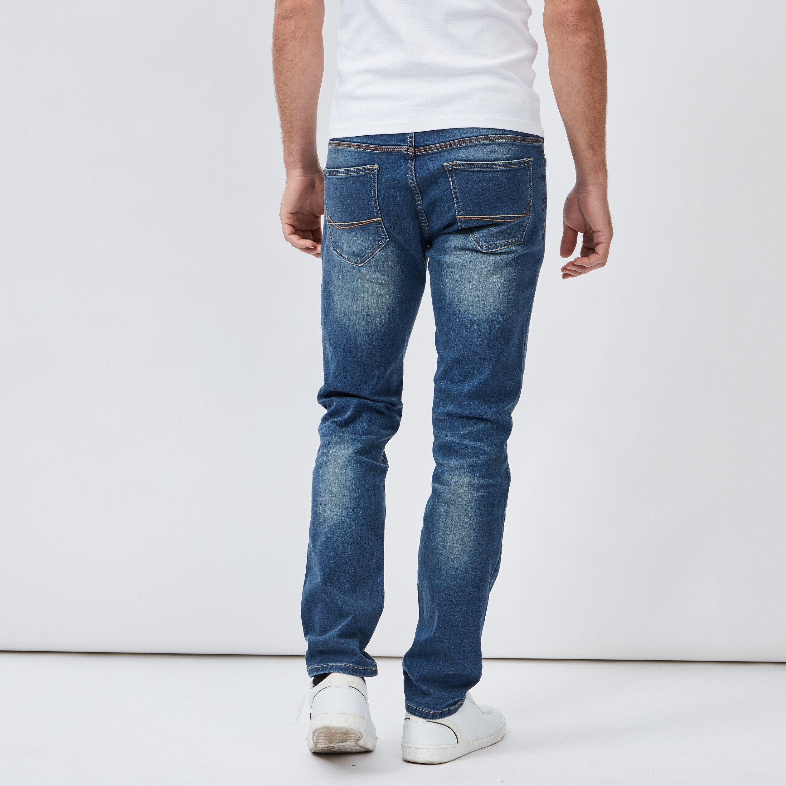 Jeans straight effet délavé denim dirty homme | La Halle