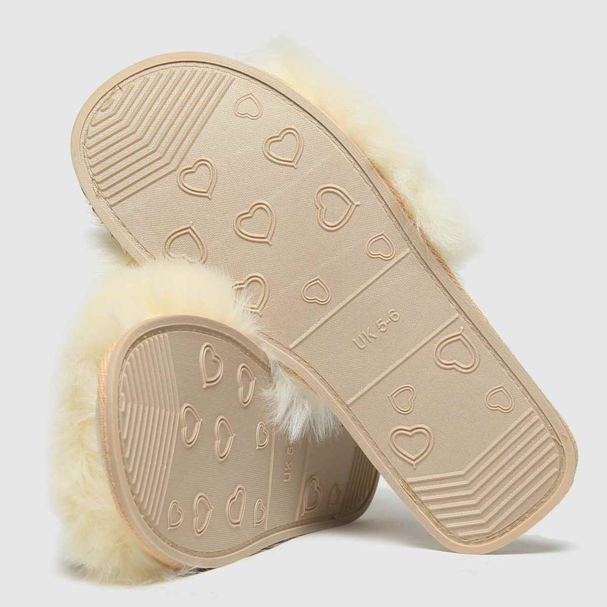 Schuh Hayley – Naturfärgade tofflor i fuskpäls