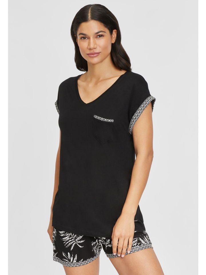 LASCANA Shorty in schwarz-gemustert günstig kaufen