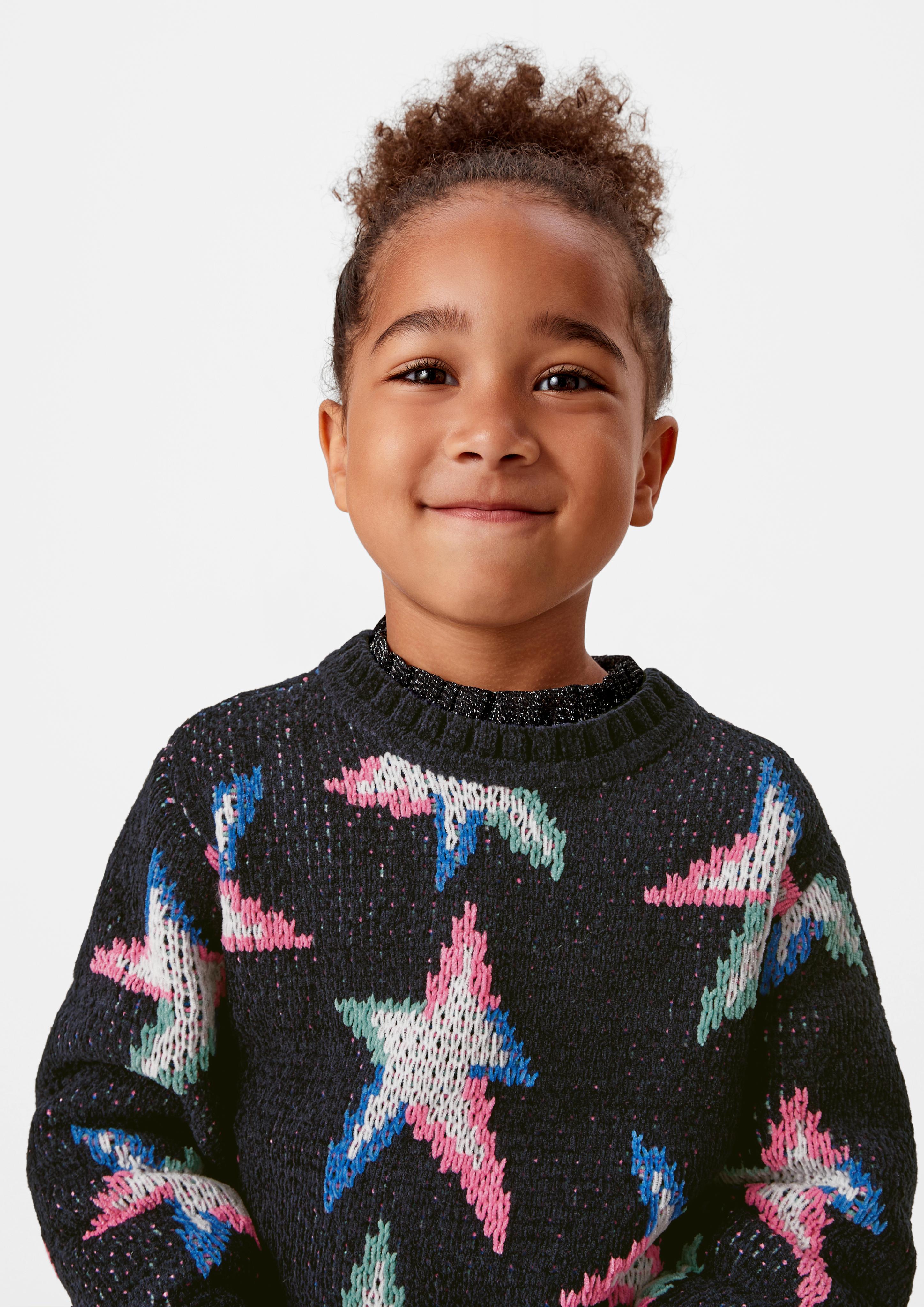 Chenillepullover mit Allover-Muster  2122665-99X4