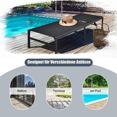 COSTWAY Gartenliege Sonnenliege, mit 6 verstellbarer Positionen Rückenlehne