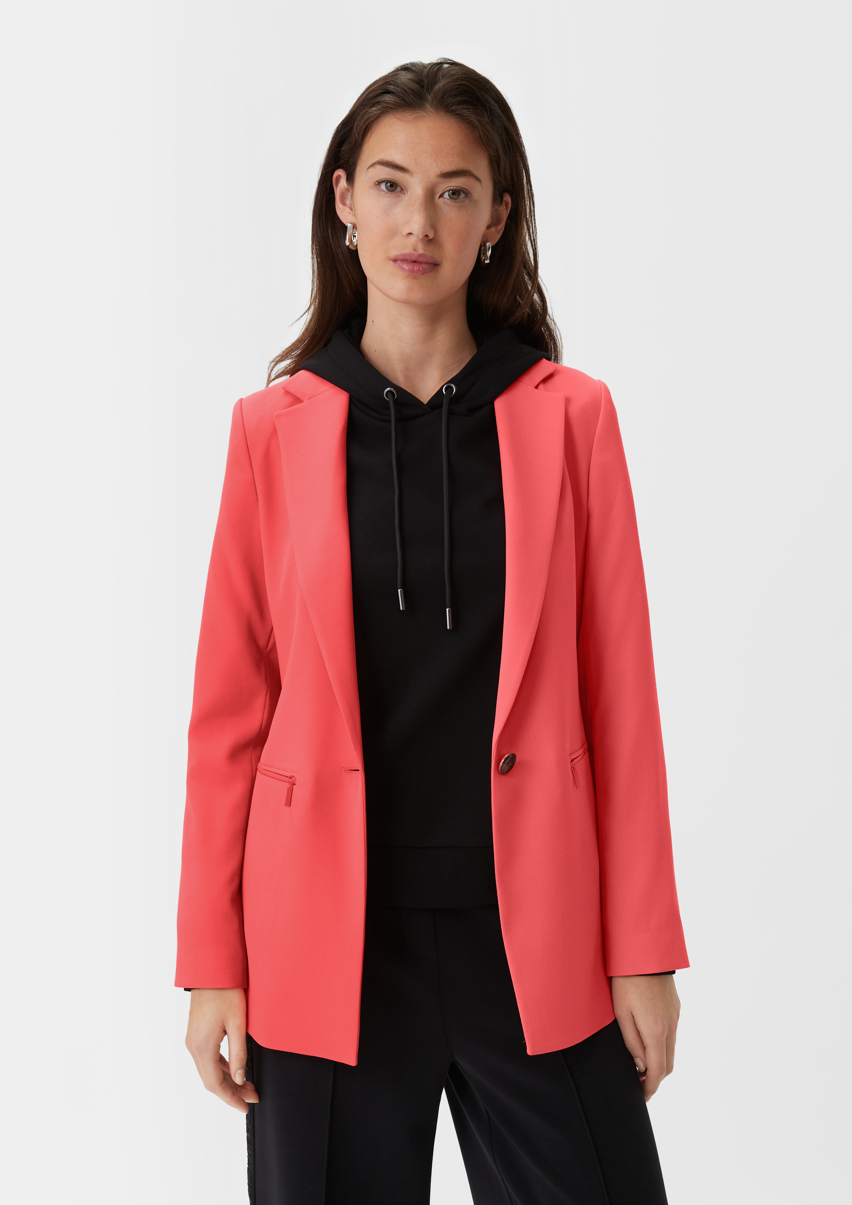 Blazer mit Reißverschlusstaschen - koralle