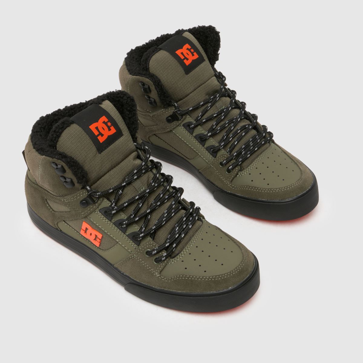 DC Pure magassarkú téli sportcipő khaki színben