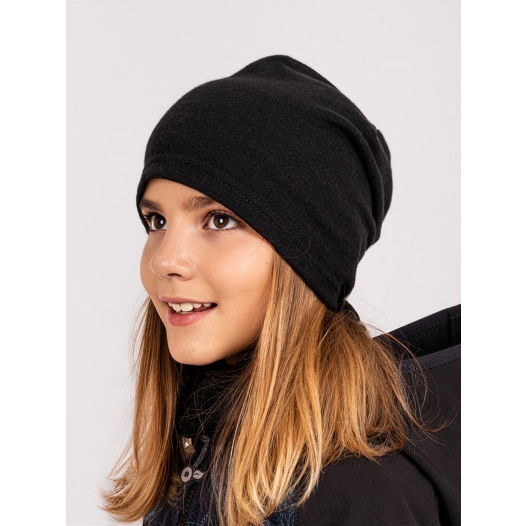 Unuo Kindermütze Homeless Merino Schwarz