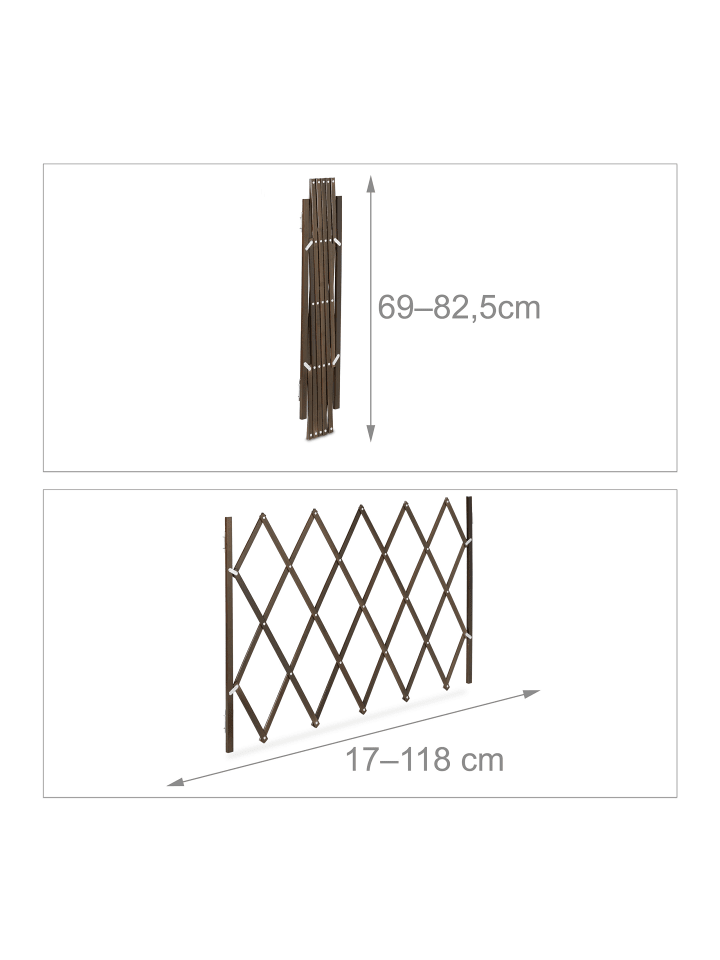 relaxdays Hundeabsperrgitter in Braun - (B)118 x (H)69 cm günstig kaufen onesize