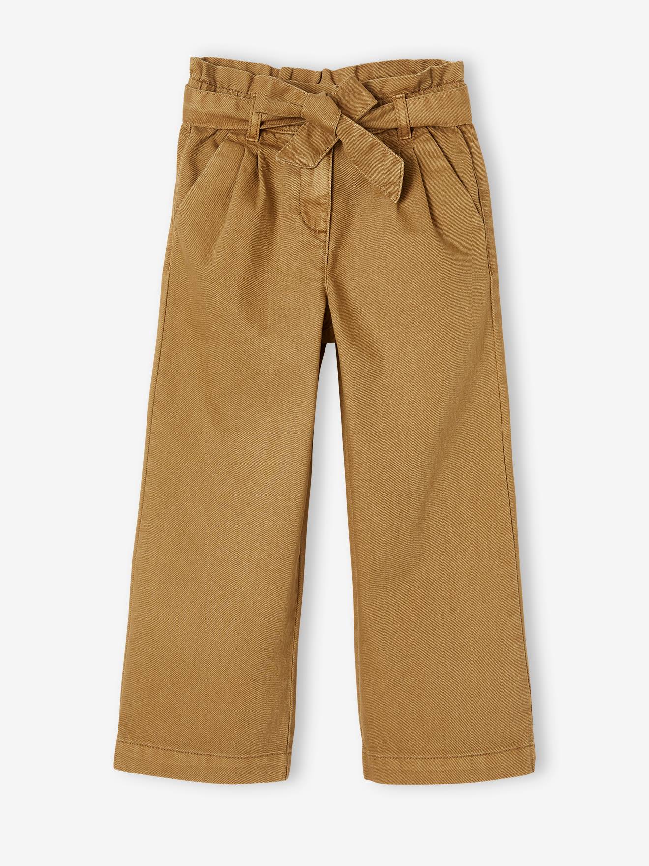 Pantalon large 7/8ème fille marron