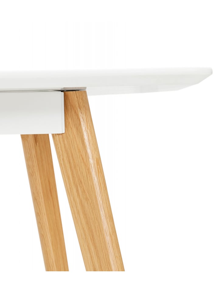 KADIMA DESIGN Esstisch aus MDF und Massiveiche | Rechteckiger Holztisch in Weiß günstig kaufen onesize