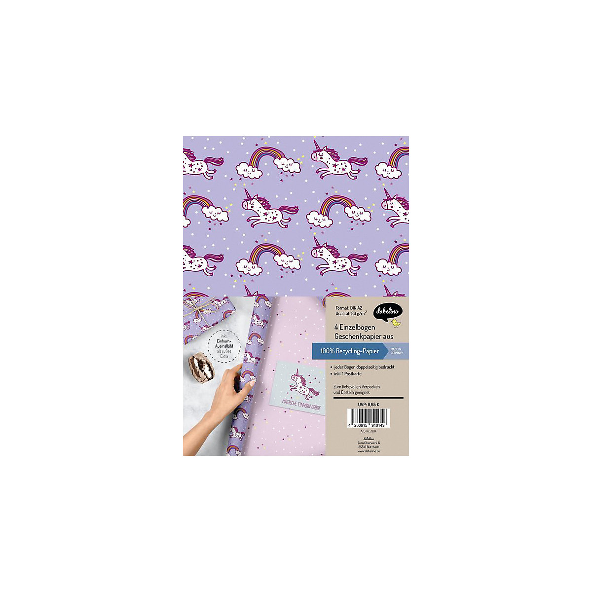 Geschenkpapier-Set: Einhorn