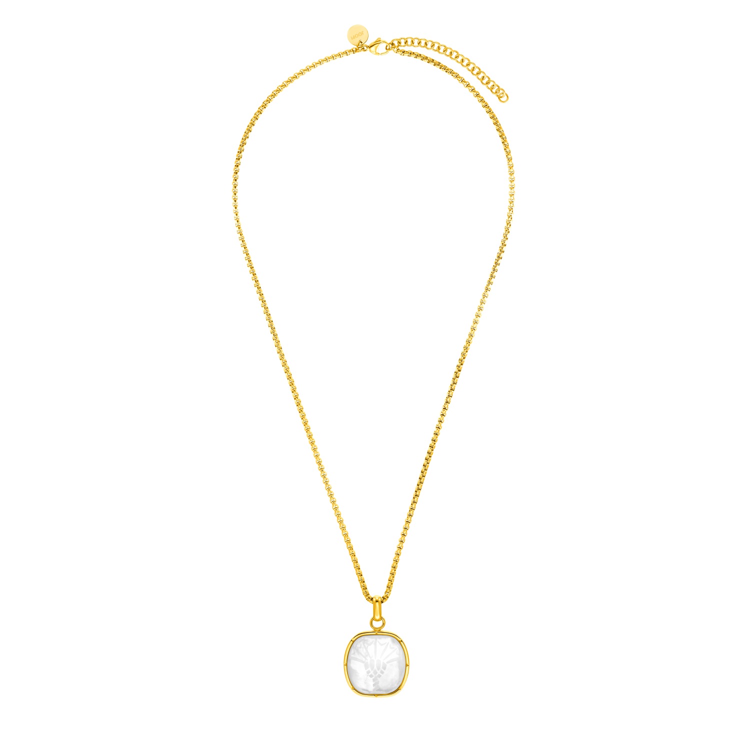Kette mit Anhänger für Damen. Edelstahl. Perlmutt