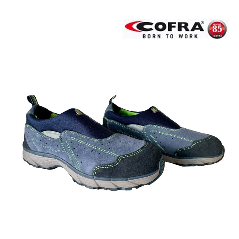 Cofra Sicherheitsschuhe New Sky S1 P SRC Sicherheitsschuh (Set, 3-tlg., 1 Paar Sicherheitsschuhe + 2 Paar Arbeitshandschuhe (Größe 9 + 10) KAPPE: Stahlkappe mit 200 J Zehenschutz, SCHAFT: gelochtes Veloursleder