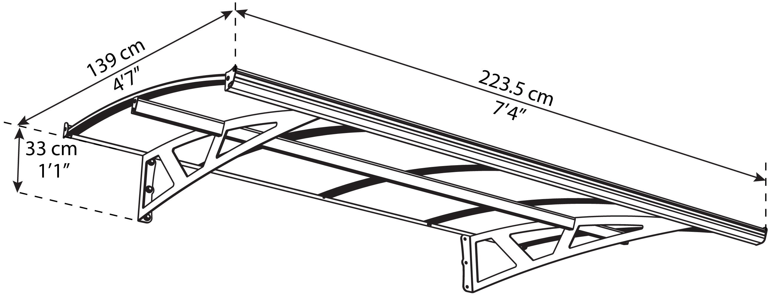 Palram - Canopia Vordach Amsterdam 2230, BxT: 223,5x139 cm