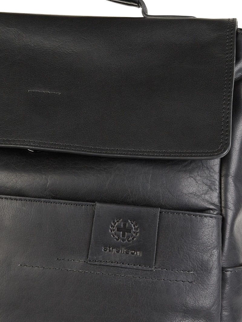 Rucksack aus Leder Modell 'Hyde Park' in schwarz