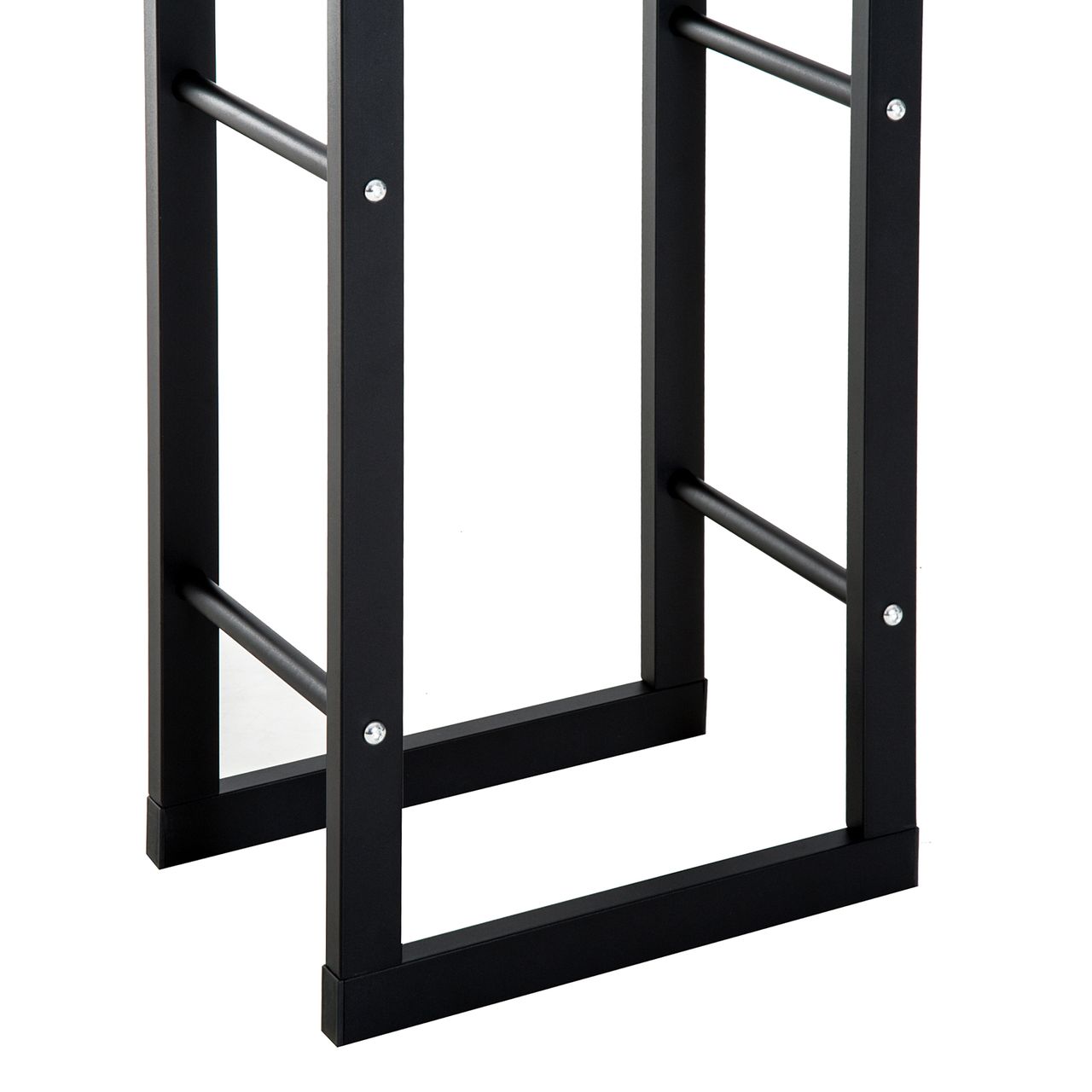 Outsunny HOMCOM Kaminholzständer Kaminholzablage Feuerholzregal Kaminholzhalter 100kg Stahl Schwarz L60 x B25 x H100 cm