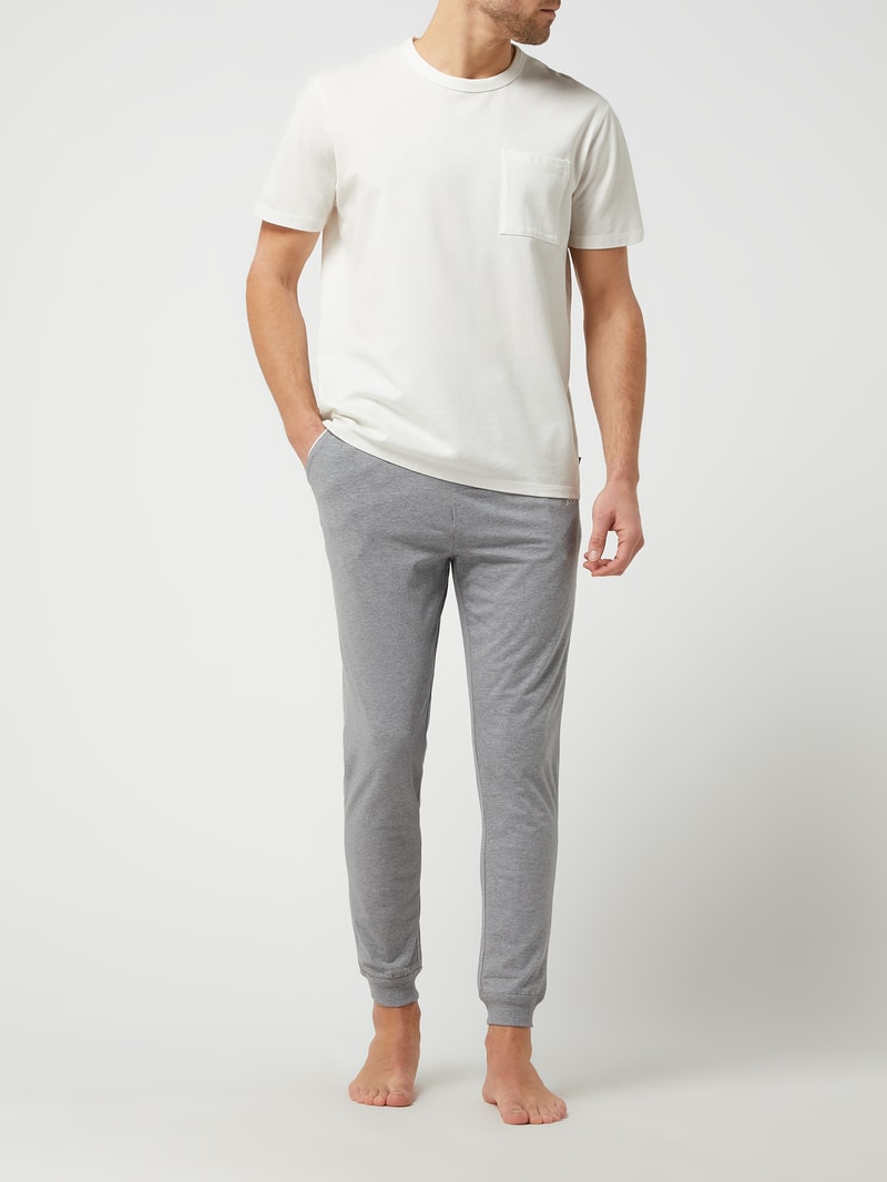 Pyjama-Hose mit Stretch-Anteil in mittelgrau meliert