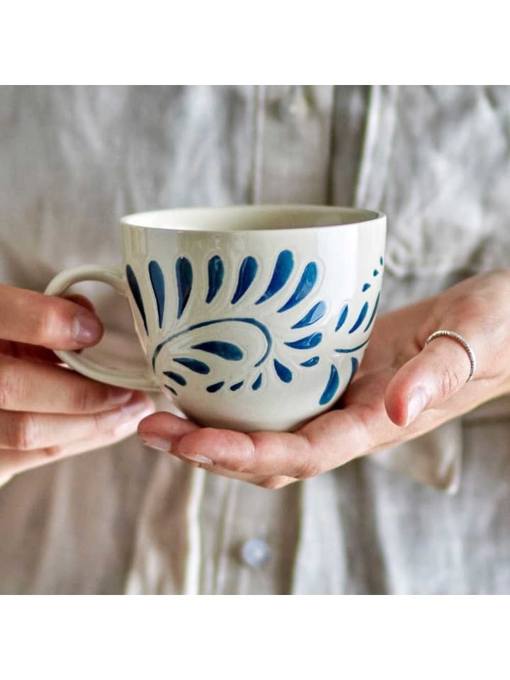 Bloomingville Becher HEIKKI Blau Weiß günstig kaufen onesize