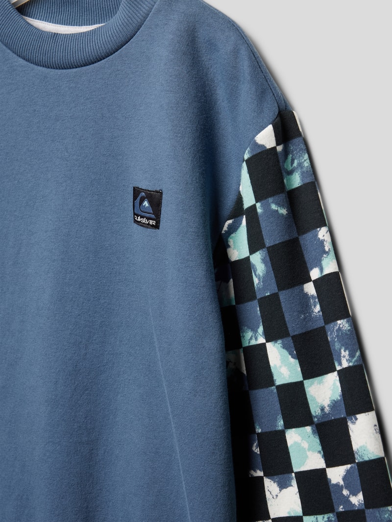 Sweatshirt mit Rundhalsausschnitt Modell 'MY NAME IS CREW YOUTH' in rauchblau