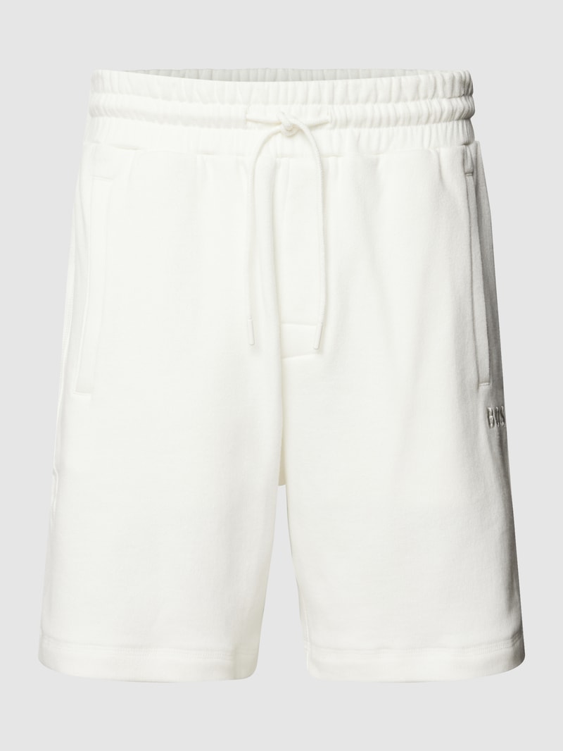 Sweatshorts mit elastischem Bund in weiß