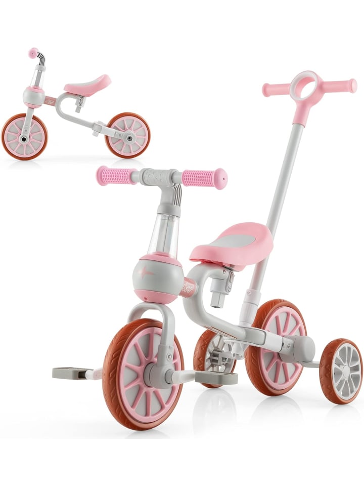 COSTWAY 4 in 1 Dreirad von 2-4 Jahren in Rosa günstig kaufen 38 cm