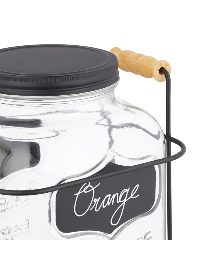 relaxdays Getränkespender in Transparent/ Schwarz - 4 l günstig kaufen onesize