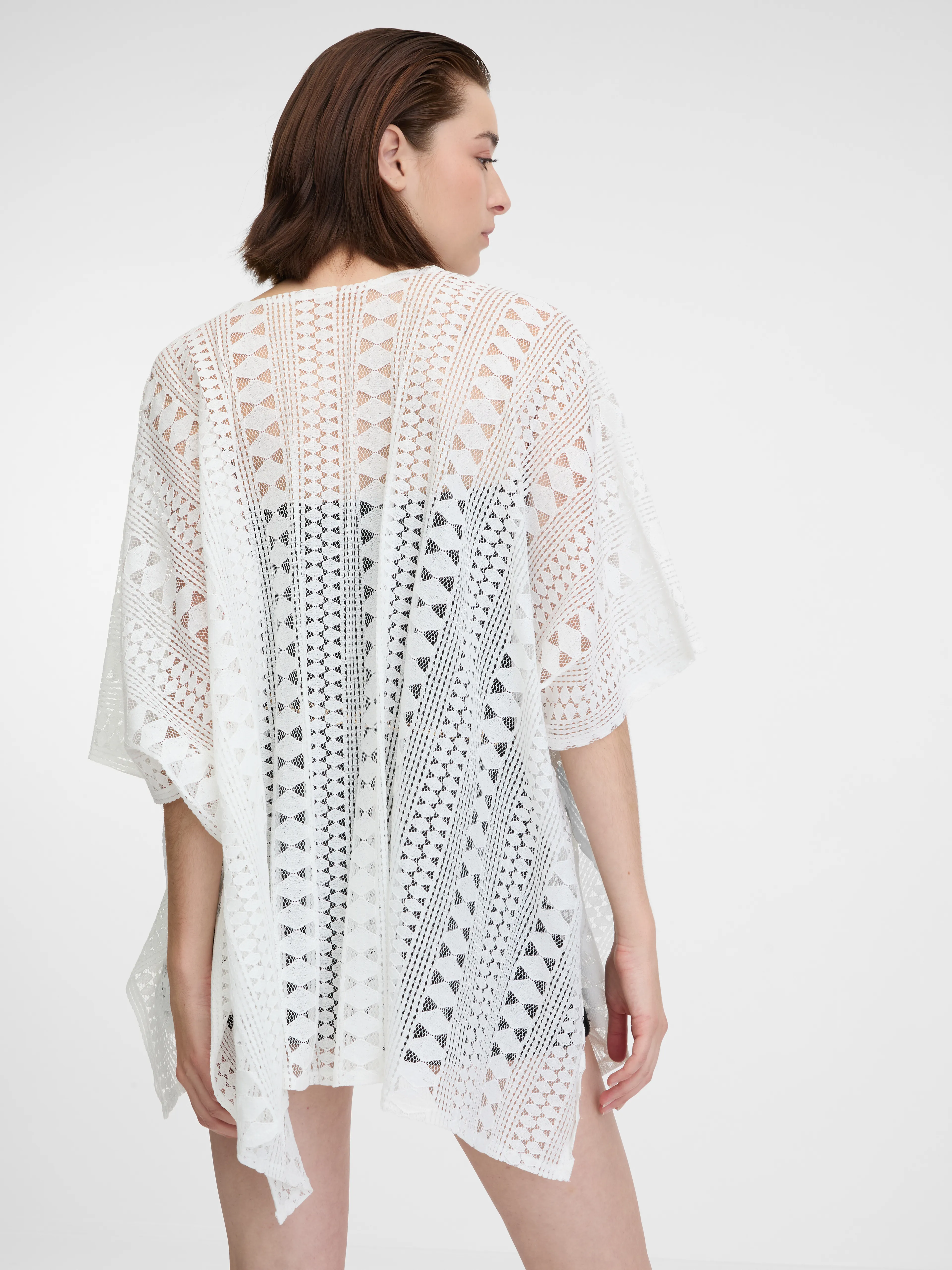 Weiße gemusterte Damen-Strickjacke ORSAY