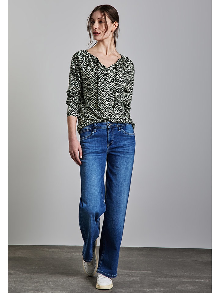 Street One Bluse in Beige/ Schwarz günstig kaufen