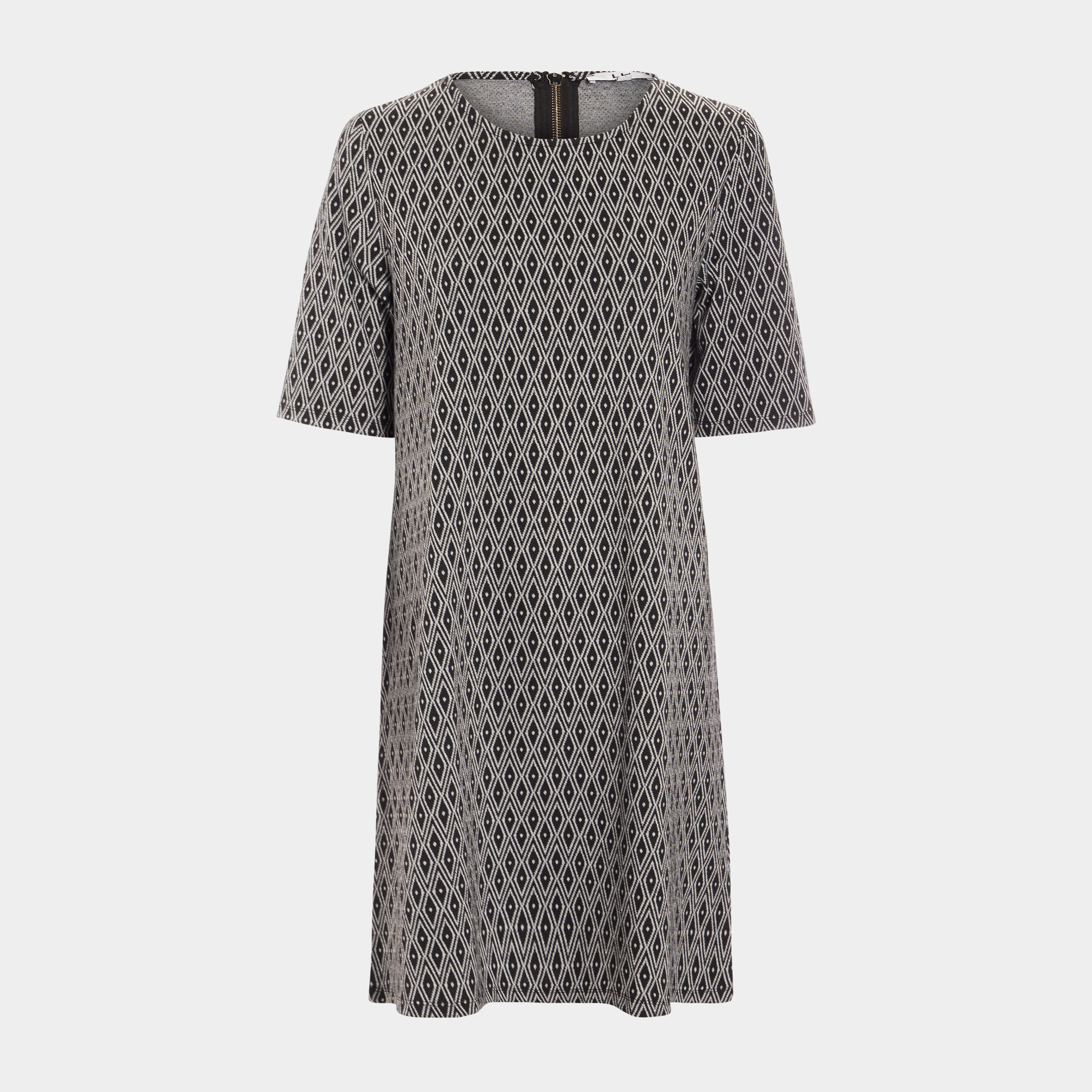 Robe droite manches courtes noir femme | La Halle