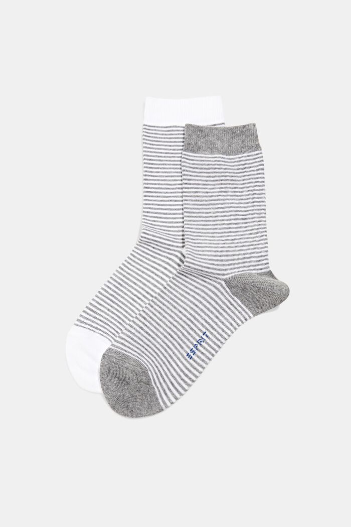 Gestreifte Socken im 2er-Pack, Bio-Baumwolle