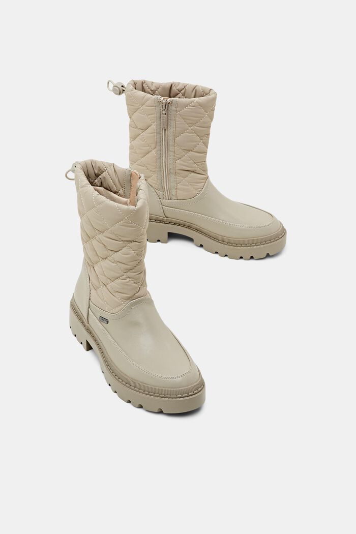 Wattierte Boots in Lederoptik