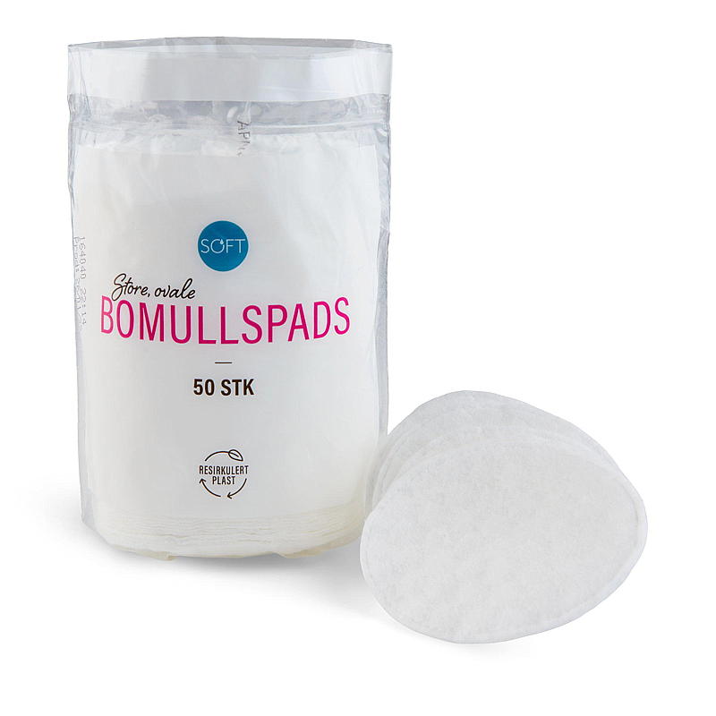 Soft Bomullspads 50 stk store pads