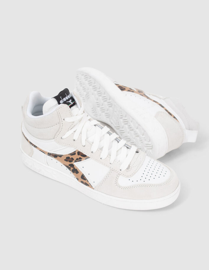 Baskets blanches et imprimé léopard Diadora® femme