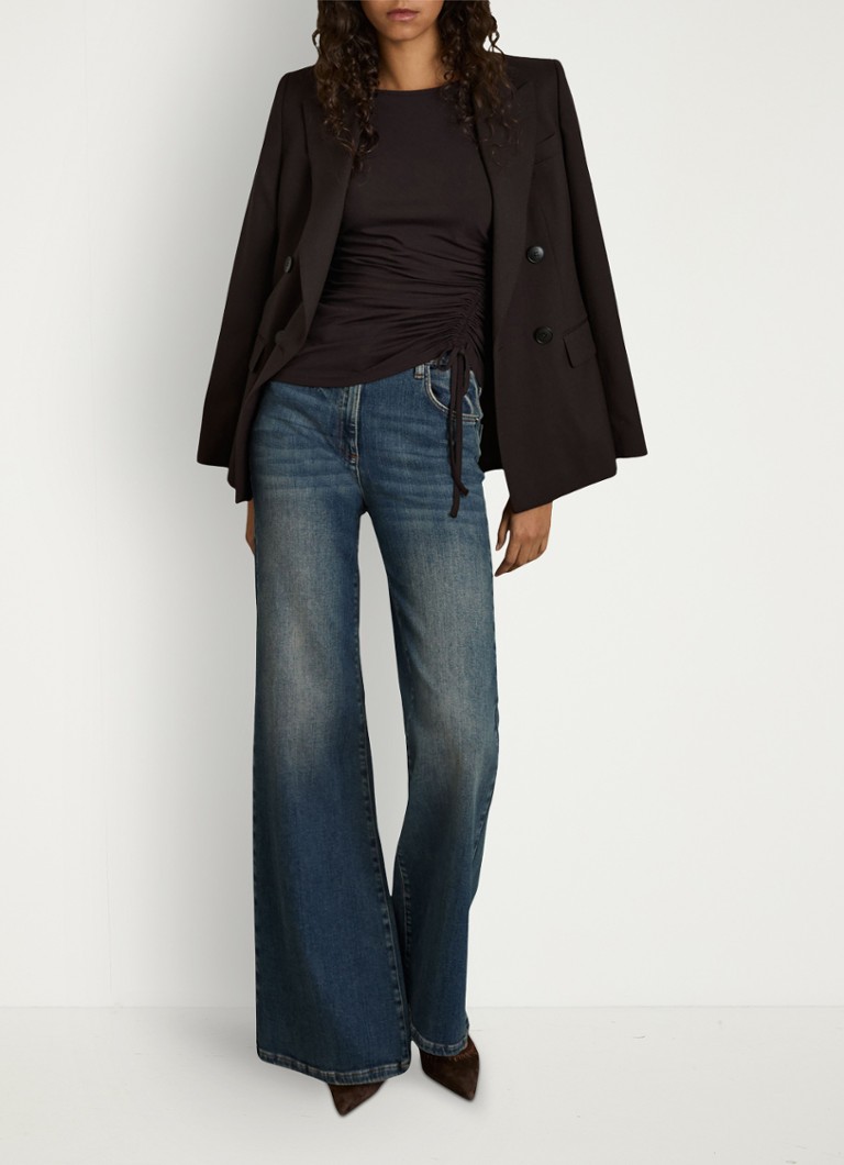 Reiss Riyo jersey top with pleat detail