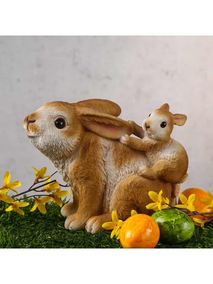 MARELIDA Spielende Hasen Osterhase sitzend Dekofigur H: 18,5cm in braun günstig kaufen onesize