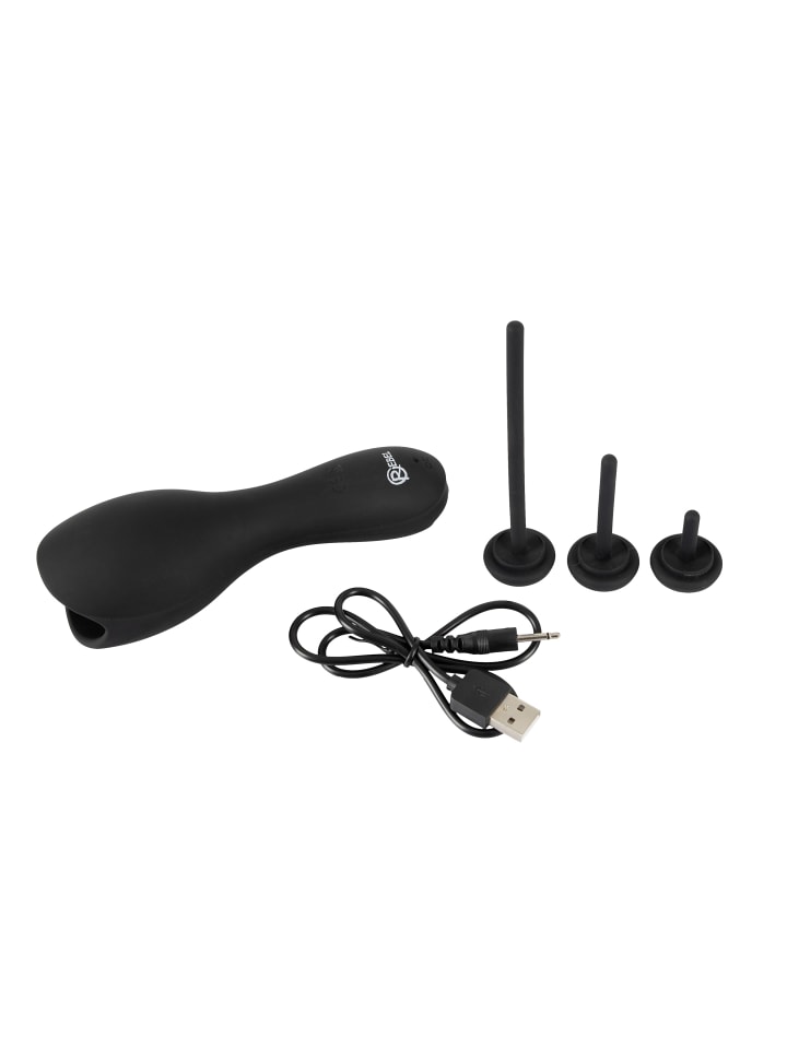Rebel Masturbator mit Vibration Glans Masturbator with 3 attachable Dilators in schwarz günstig kaufen 14 cm