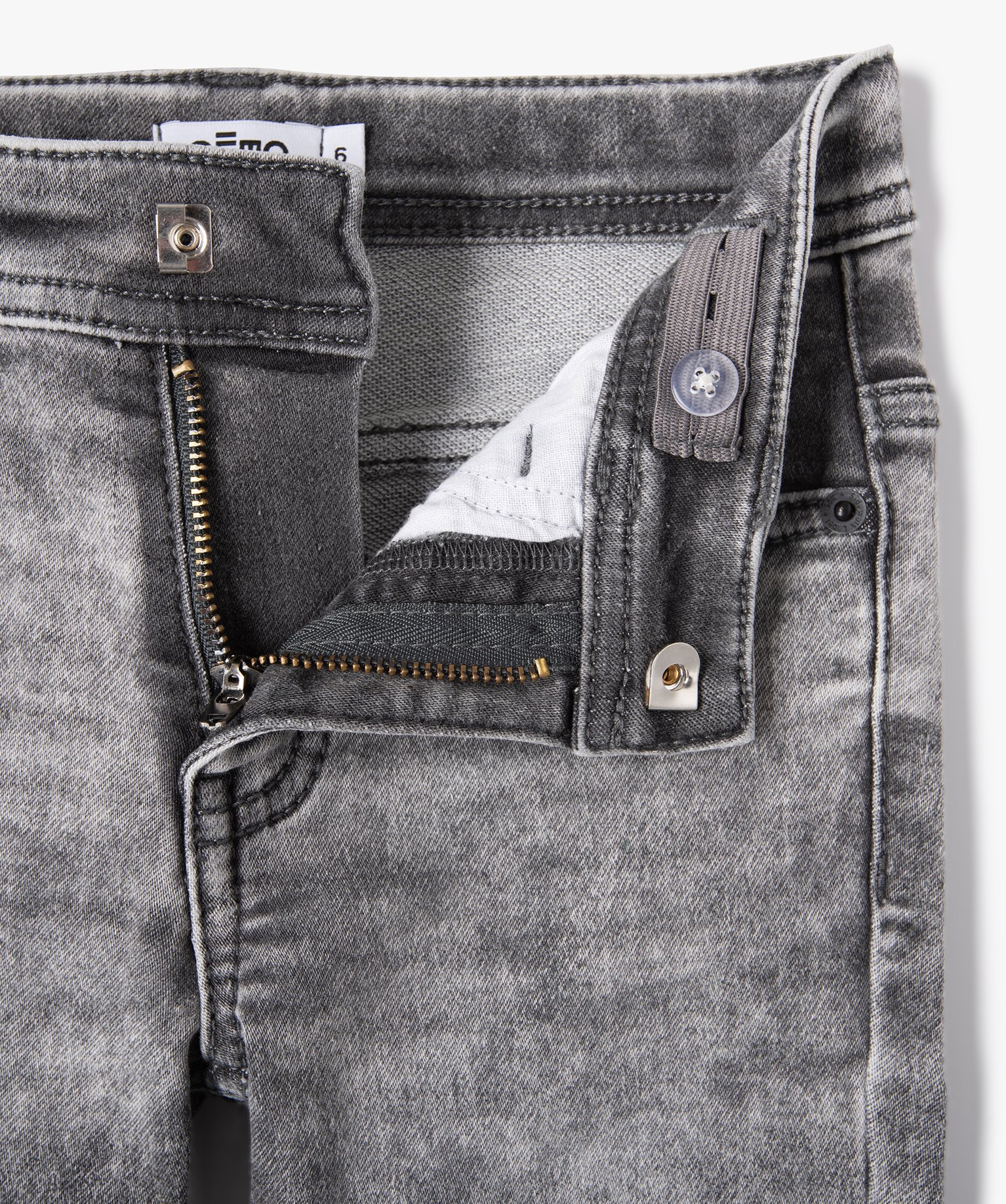 Jean Garçon coupe Skinny stretch gris | GEMO