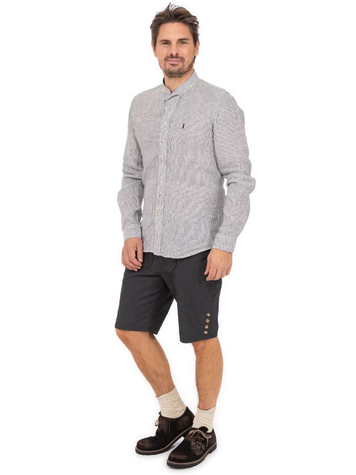 Almsach Stehkragenhemd 901LI-LA in schwarz günstig kaufen