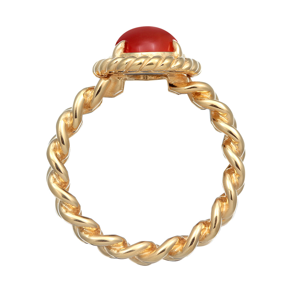 Elli PREMIUM Elli PREMIUM Bague Femmes Solitaire Classique Optique de Chaîne avec Onyx en arge Bague