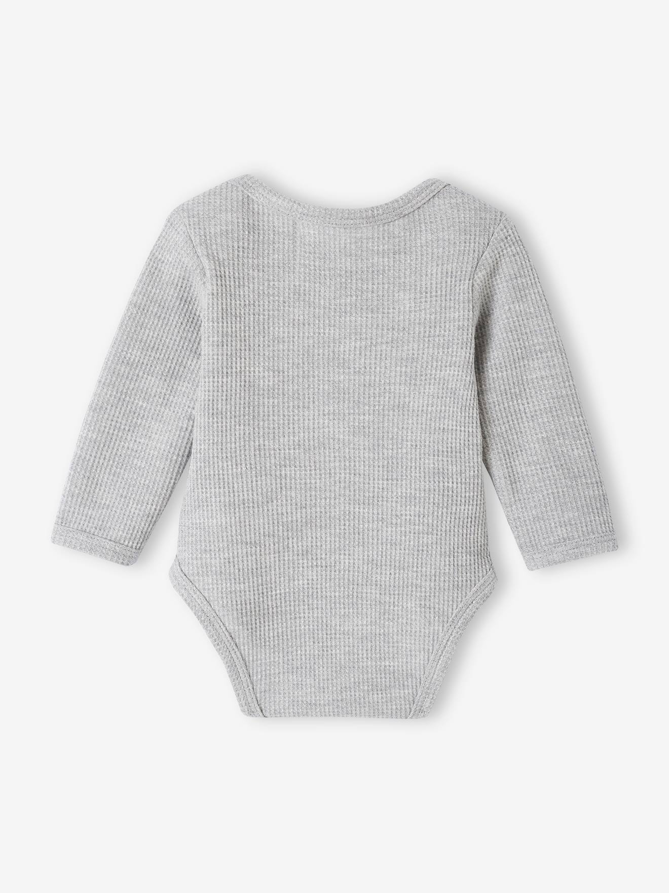 Vertbaudet 2er-Pack Baby Langarm-Bodys, Waffelpikee Oeko-Tex - pack nachtblau