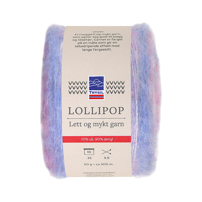Garn Lollipop lilla/rosa/blå gradert