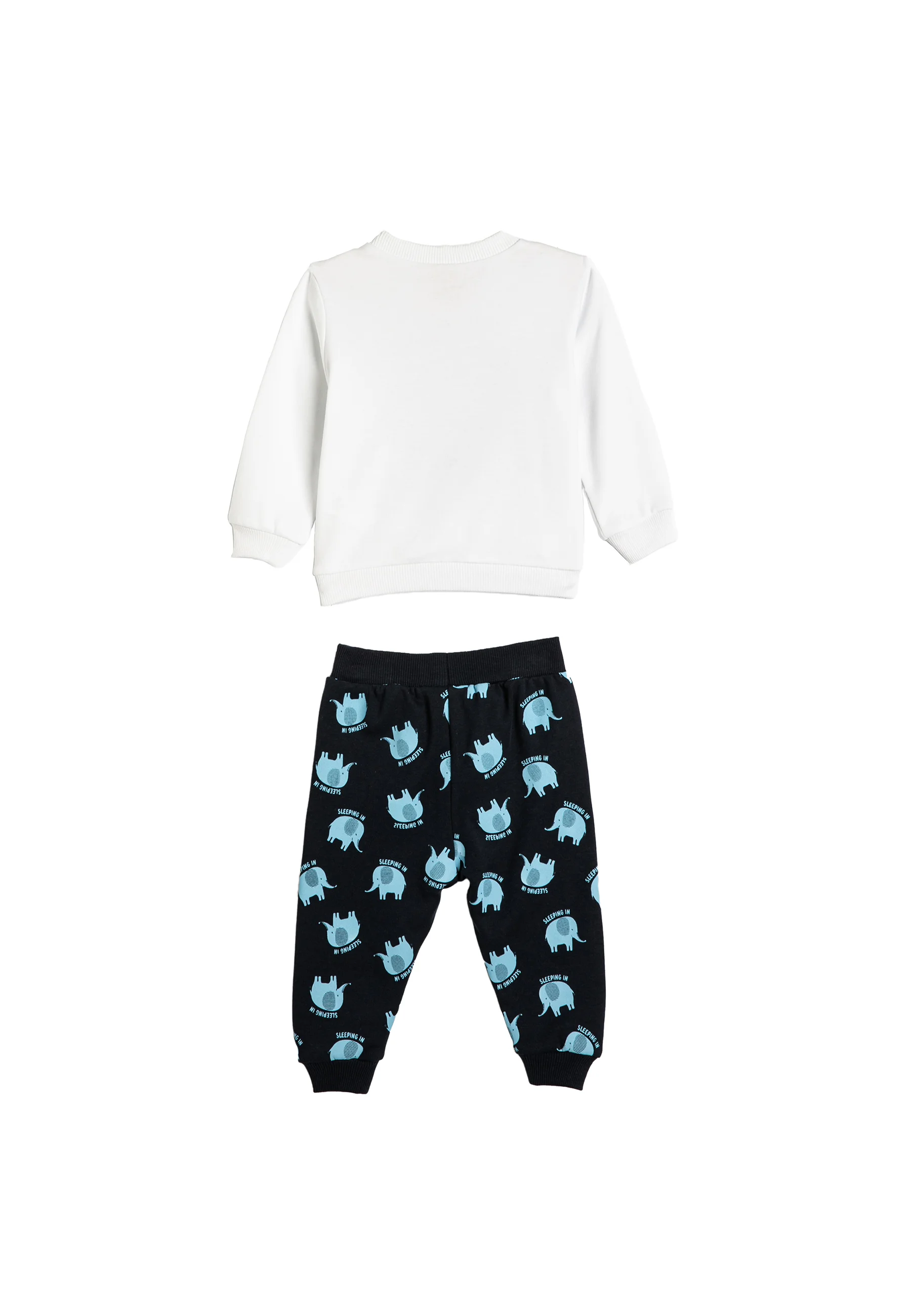 Conjunto Koton con estampado de elefante, manga larga y cuello redondo. - Pijamas