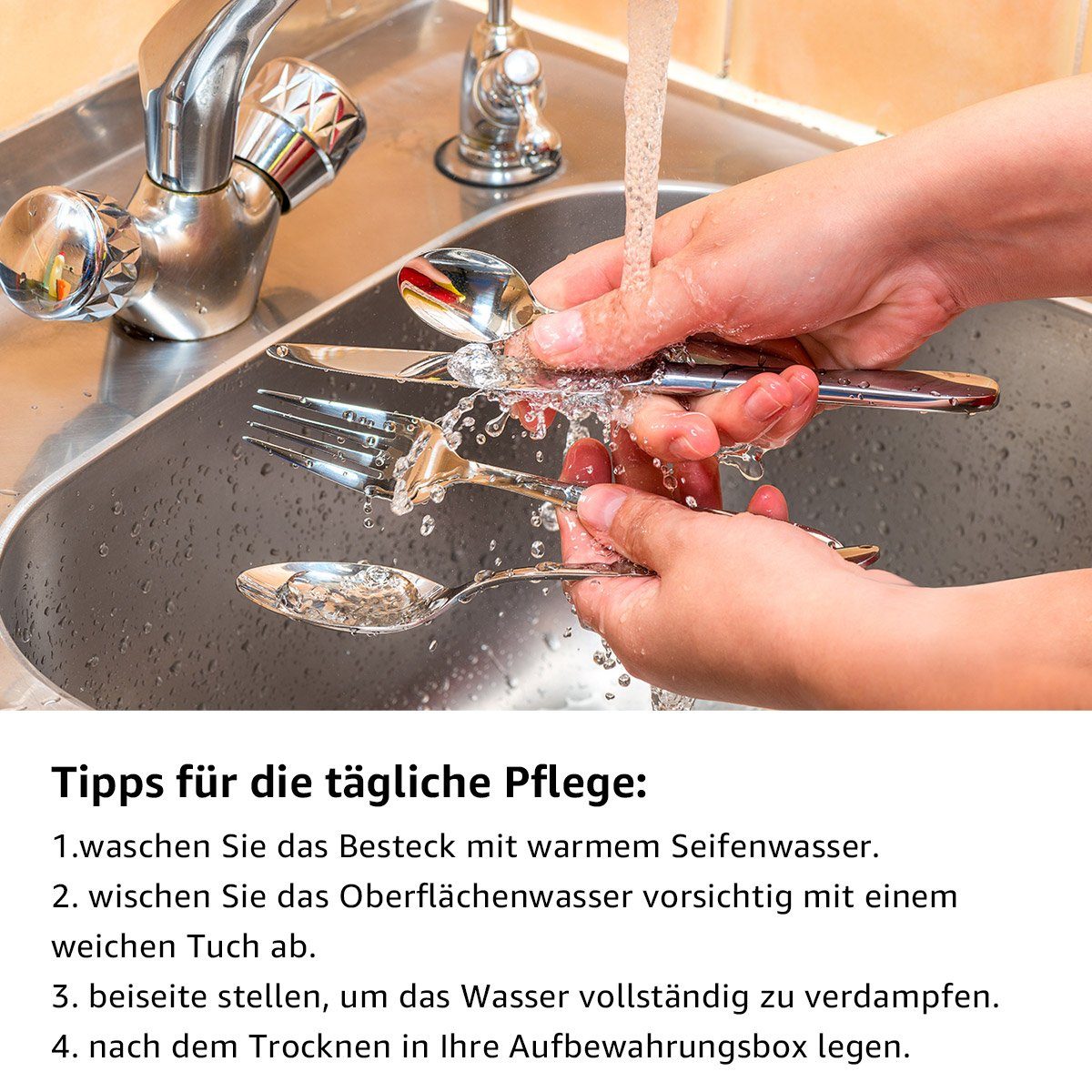 7Magic Besteck-Set, 72 teilig Spiegelpolierte Silber Besteckset