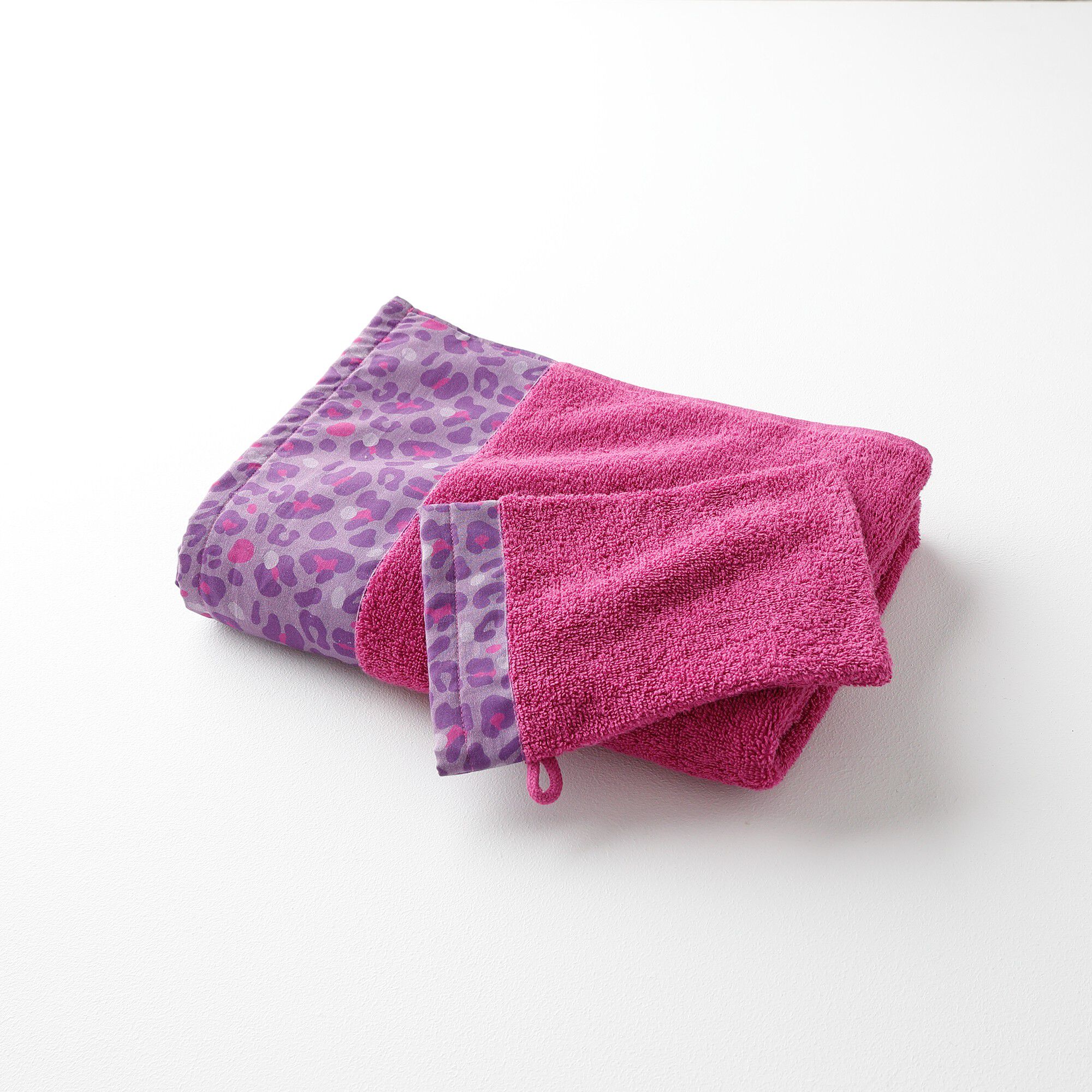 Éponge bouclette 420 g/m² liteau imprimé léopard