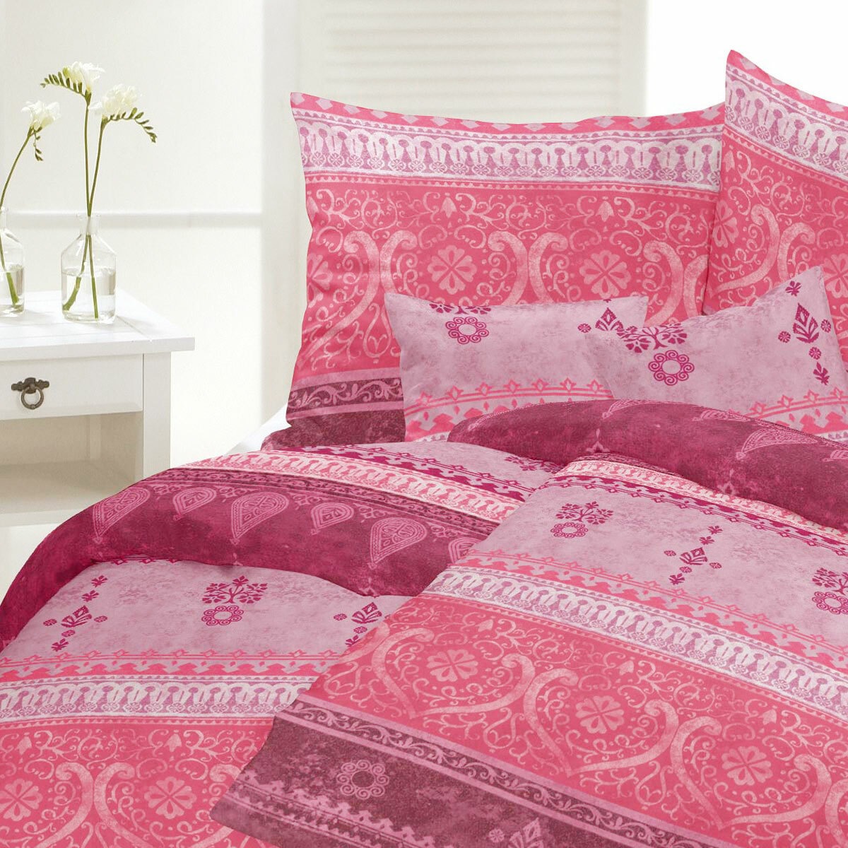 Traumschlaf Biber Bettwäsche Indi beere pink