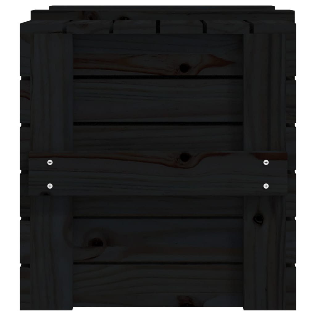 vidaXL Aufbewahrungsbox Truhe Schwarz 58x40,5x42 cm Massivholz Kiefer (1 St)