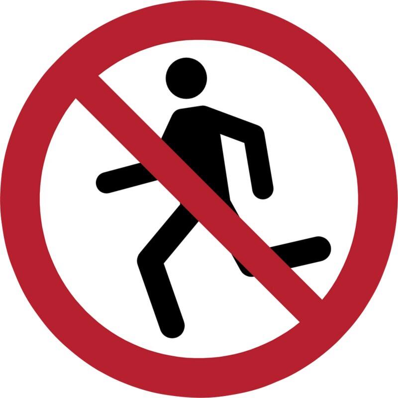 Djois Warnschild Laufen verboten Klebstoff, einschraubbar PP (Polypropylen) 20 (B) x 0,14 (H) cm 3 Stück
