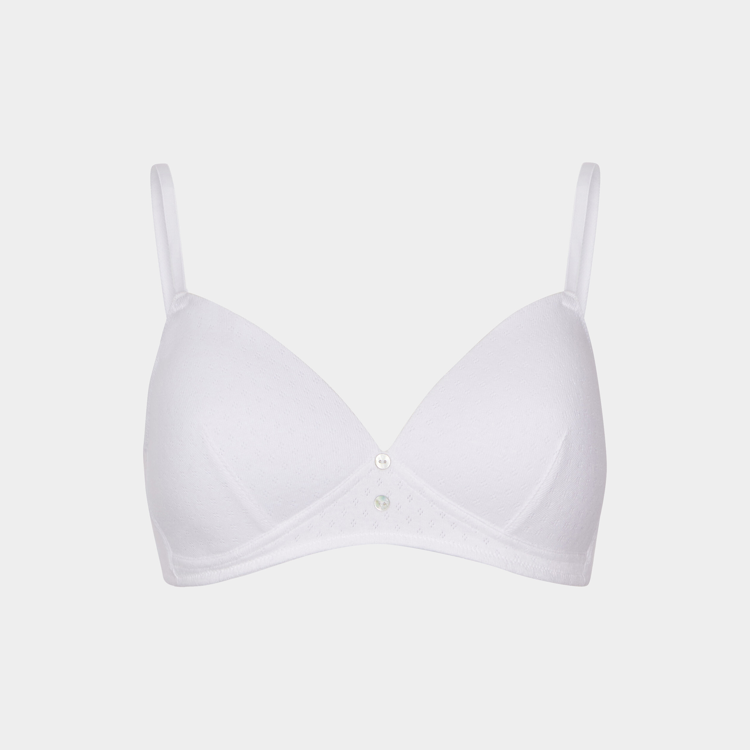 Soutien-gorge triangle padded coton blanc femme | La Halle