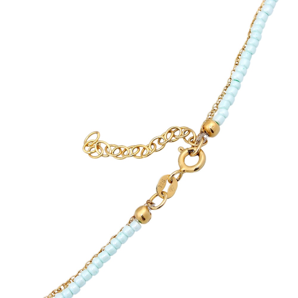 Elli Elli Collier Femmes Choker Couches Perles Soleil en argent sterling 925 plaqué or collier